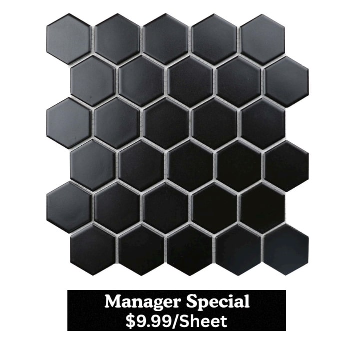 2x2-Black-Hexagon 2” X 2” BLACK HEXAGON - Image 1