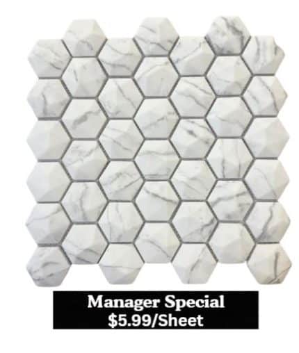 3D HEXAGON GREY VEIN