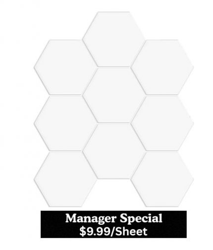 4” X 4” WHITE HEXAGON