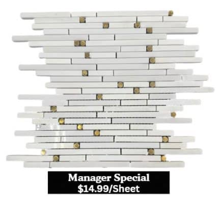 MARBLE WHITE STRIP WITH GOLD